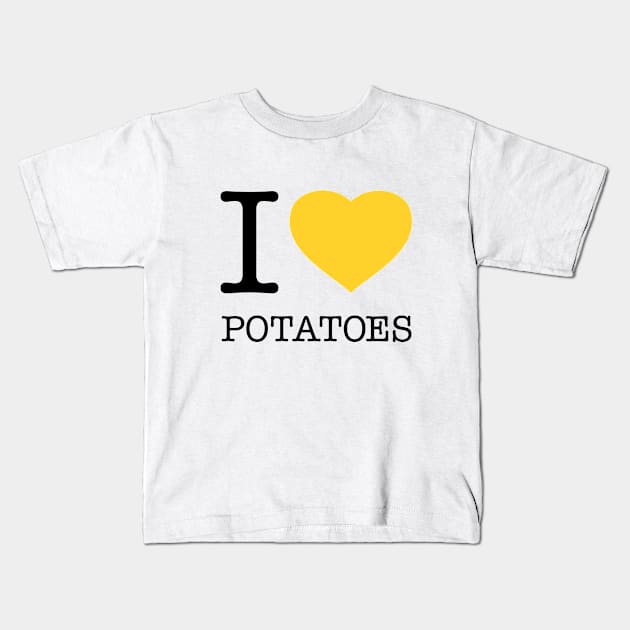 I LOVE POTATOES Kids T-Shirt by eyesblau